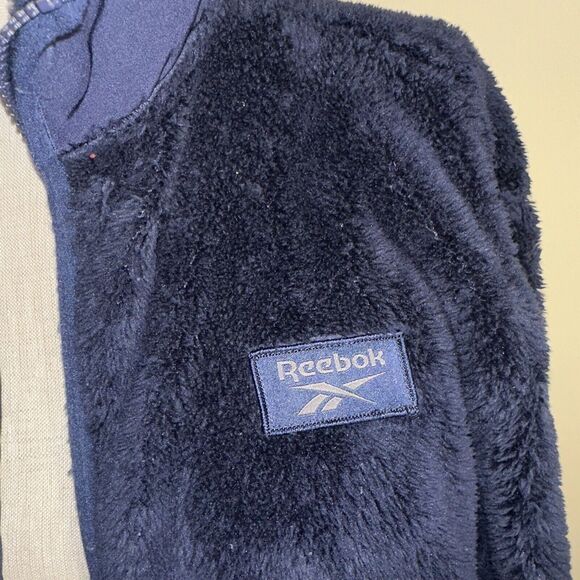 Reebok Men's Navy Full Zip Fleece Jacket Size Medium EUC - Picture 3 of 10